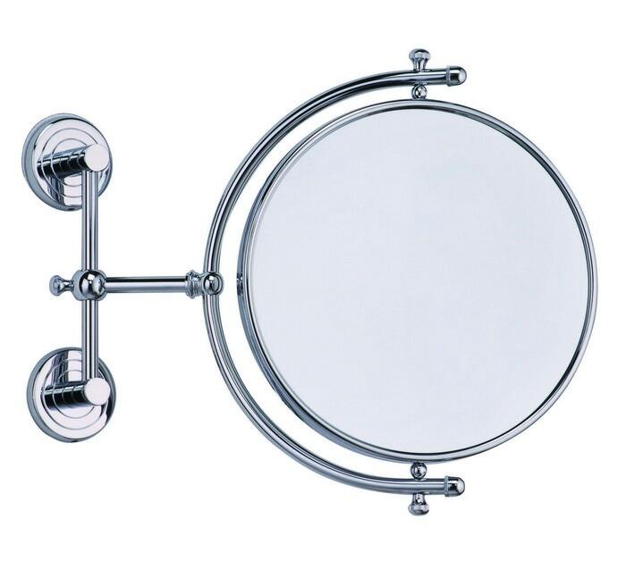 Height Adjustable and Brass Wall Mount Makeup Mirror With Double Wall