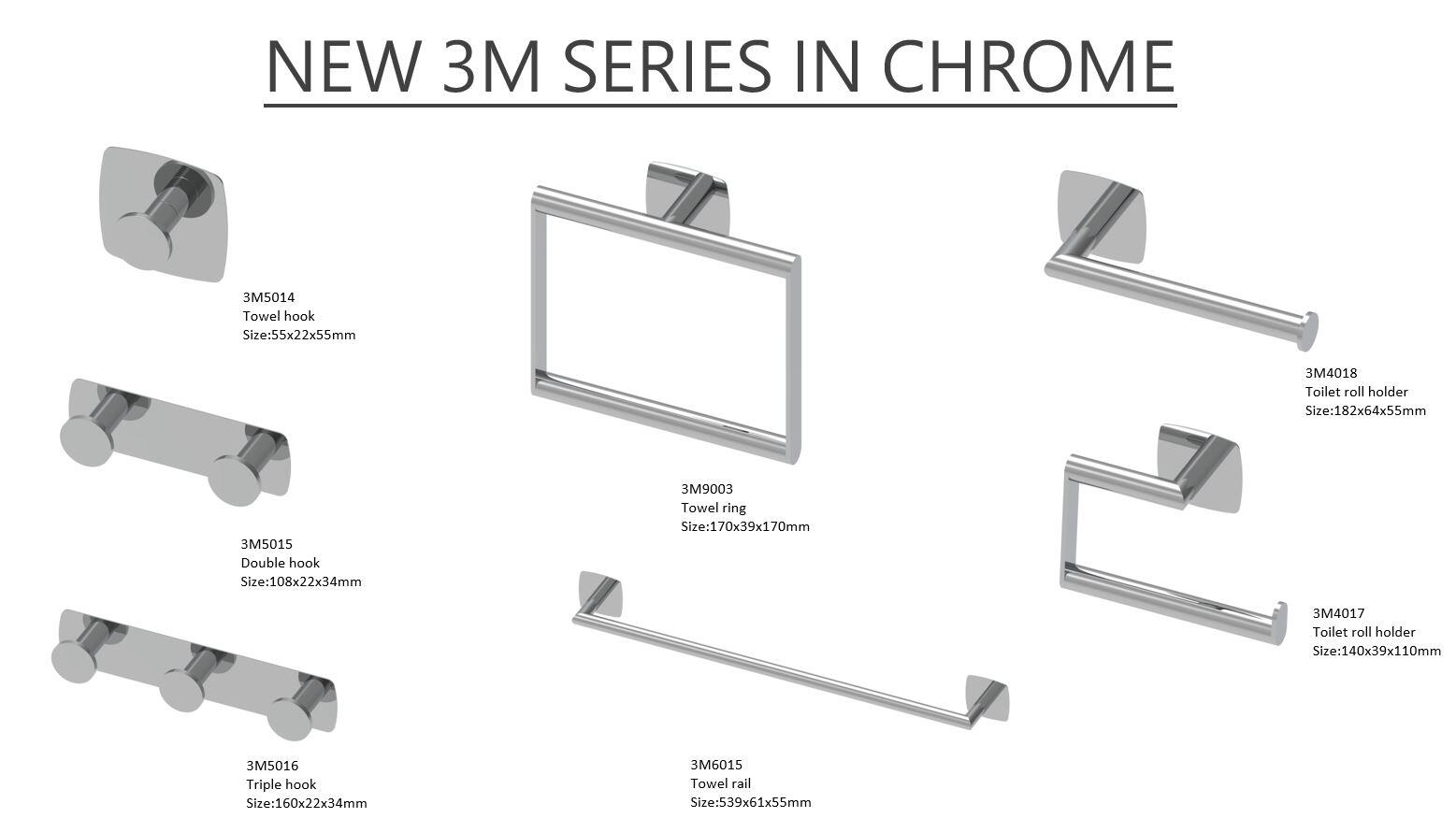 New released 3M self-adhesive bathroom accessories series